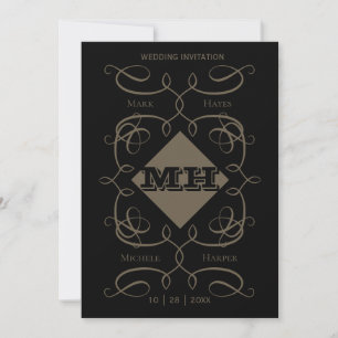 Victorian Monogrammed Wedding Invitation