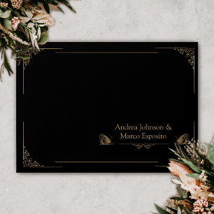 Victorian Moth Elegant Gothic Wedding Invitation Envelope
