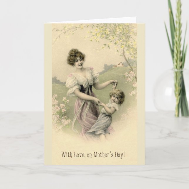 Victorian Mother and Child Mother's Day Card (Front)