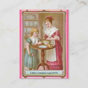 Victorian Mother & Daughter Baking Business Card