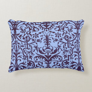 Victorian motif in blue decorative cushion