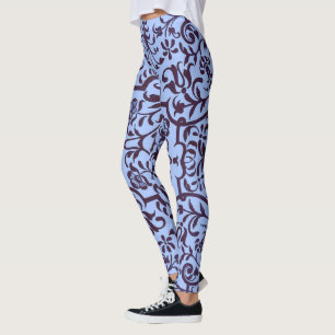 Victorian motif in blue leggings