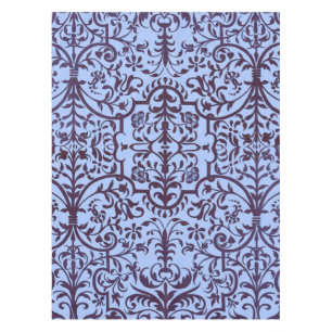 Victorian motif in blue tablecloth
