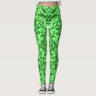 Victorian motif in green leggings