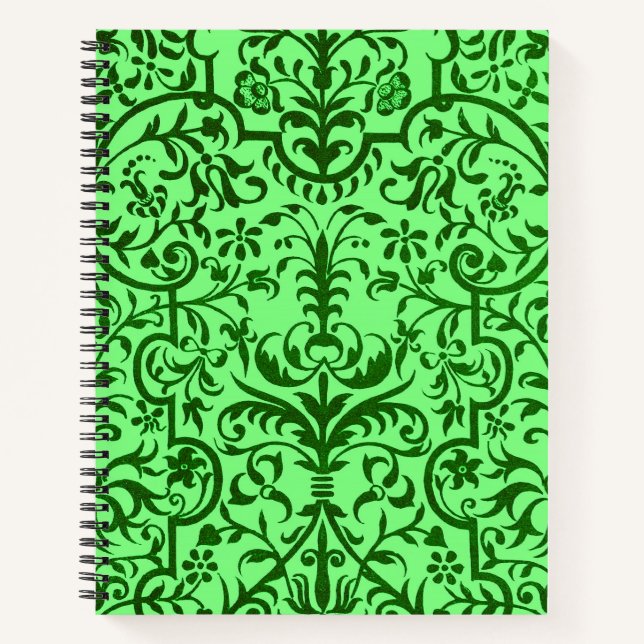 Victorian motif in green notebook (Front)
