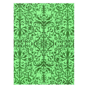 Victorian motif in green tablecloth