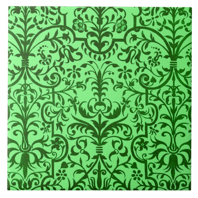 Victorian motif in green tile (Front)