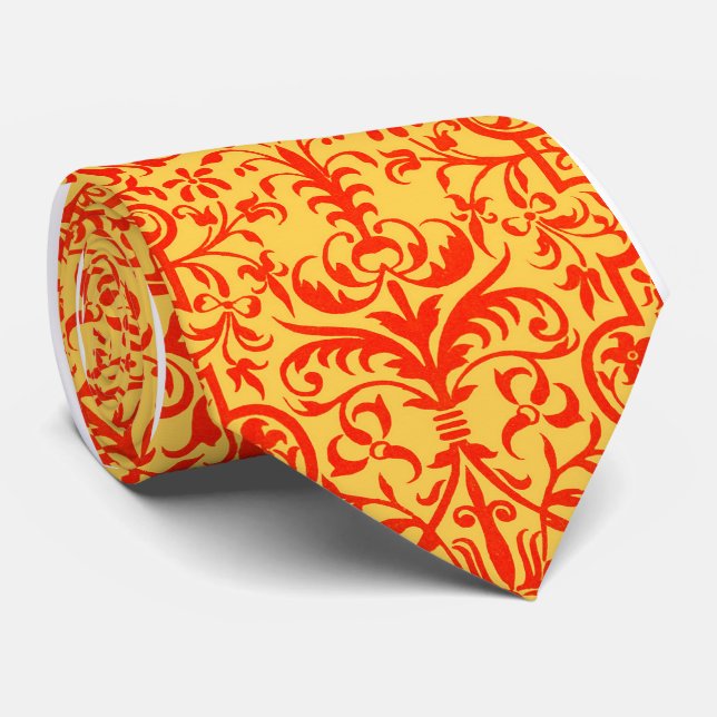 Victorian motif in orange tie (Rolled)