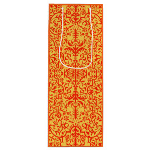 Victorian motif in orange wine gift bag