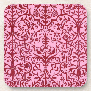 Victorian motif in pink coaster