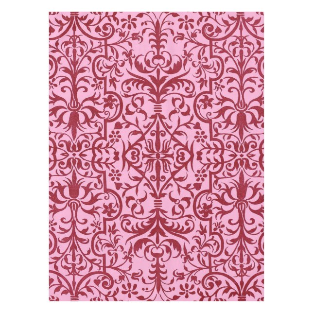Victorian motif in pink tablecloth (Front)