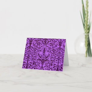Victorian motif in purple note card