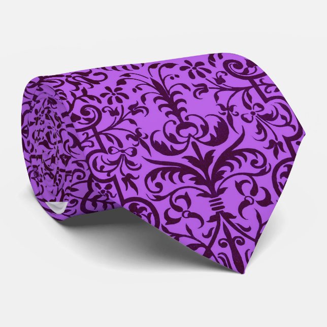 Victorian motif in purple tie (Rolled)