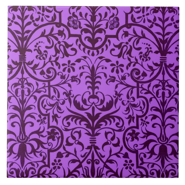 Victorian motif in purple tile (Front)