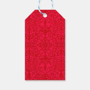 Victorian motif in red gift tags