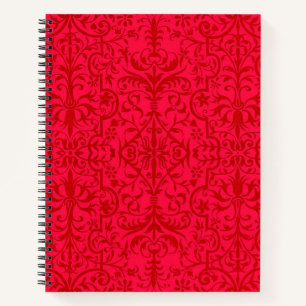 Victorian motif in red notebook