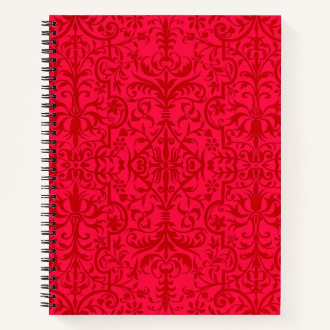Victorian motif in red notebook (Front)
