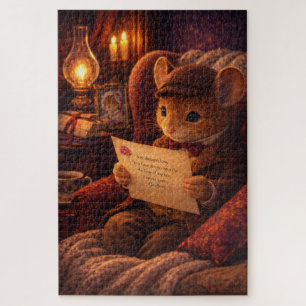Victorian Mouse Love Letter Candlelight Jigsaw Puzzle