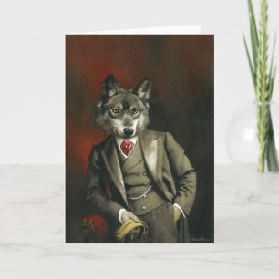 Victorian Mr Wolf Greetings Card