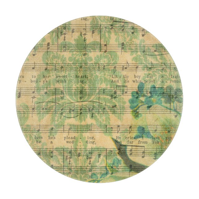 Victorian Music Sheet Wallpaper Cutting Board (Front)