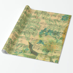 Victorian Music Sheet Wallpaper Wrapping Paper