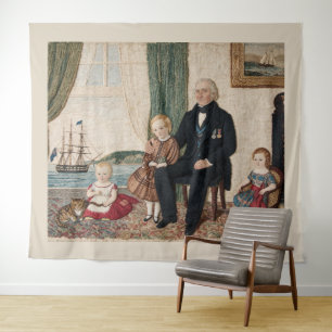 Victorian Navy Captain Family Haifa Bay Tapestry
