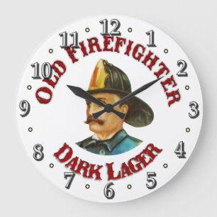 Victorian Old Firefighter Dark Lager Clock