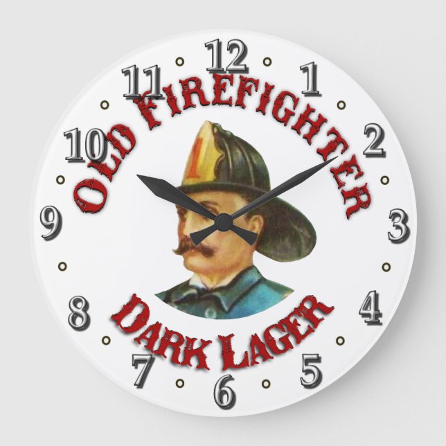 Victorian Old Firefighter Dark Lager Clock (Front)