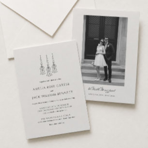 Victorian Old Money Ivory and Black Wedding Invitation