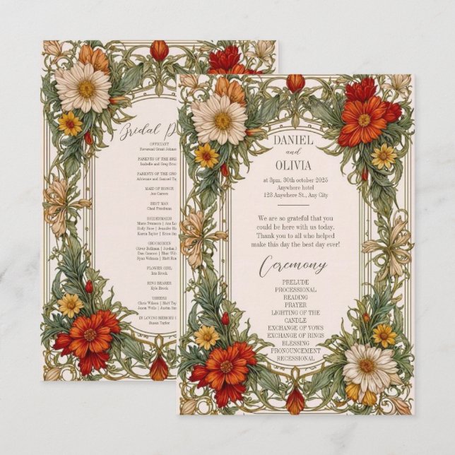 Victorian Ornate Border with Wildflower Programs (Front/Back)