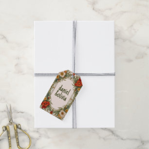 Victorian Ornate Border with Wildflower Wedding Gift Tags