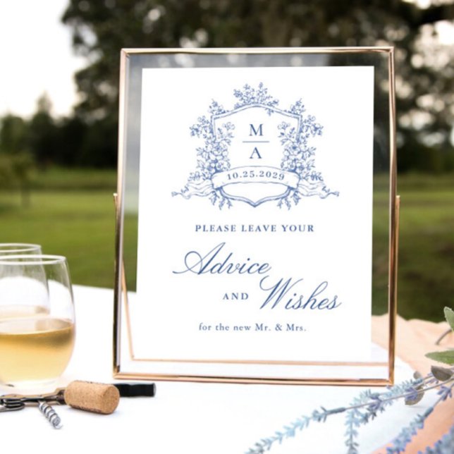 Victorian Ornate Dusty Blue Advice & Wishes Poster (Creator Uploaded)