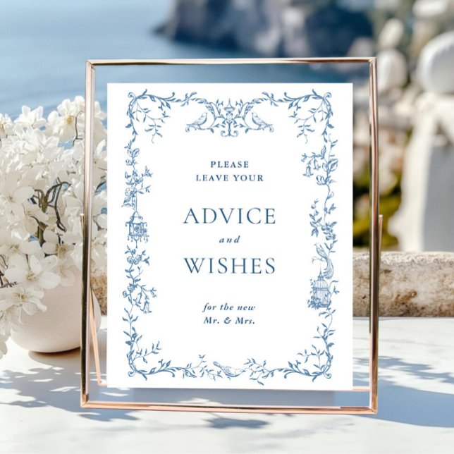Victorian Ornate Dusty Blue Advice & Wishes Poster (Creator Uploaded)