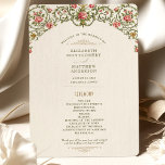 Victorian Ornate Gold Arch & Pink Roses Program Invitation<br><div class="desc">This elegant Victorian wedding program features a grand gold arch adorned with climbing vines of pink roses and delicate greenery. The intricate floral details and classic column design exude timeless sophistication and romantic charm. Perfect for couples seeking vintage-inspired wedding stationery with a luxurious aesthetic and a touch of floral elegance....</div>