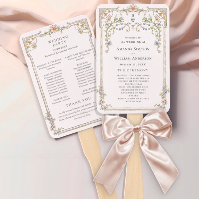 Victorian Ornate Grace Bohemian Wedding Ceremony Hand Fan (Creator Uploaded)