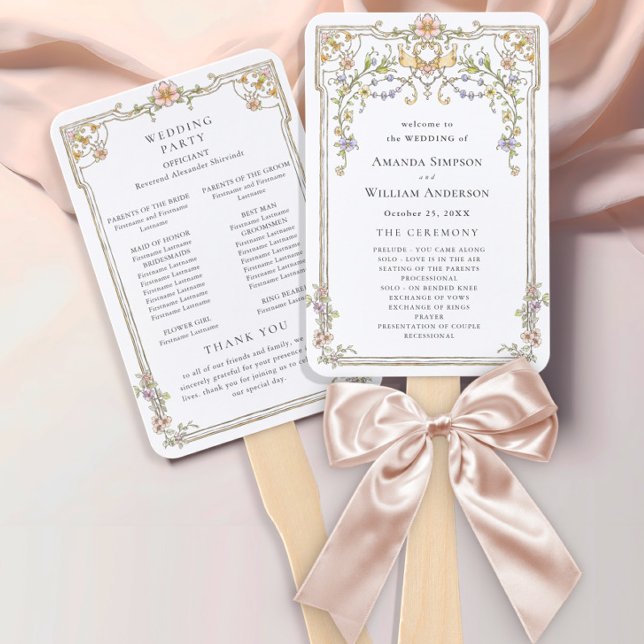 Victorian Ornate Grace Bohemian Wedding Ceremony Hand Fan (Creator Uploaded)
