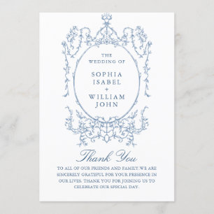 Victorian Ornate Grace Dusty Blue Wedding Ceremony Programme