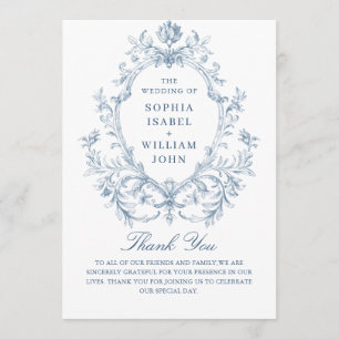 Victorian Ornate Grace Dusty Blue Wedding Ceremony Programme