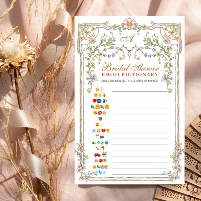 Victorian Ornate Grace Floral Bridal Shower Game (Creator Uploaded)