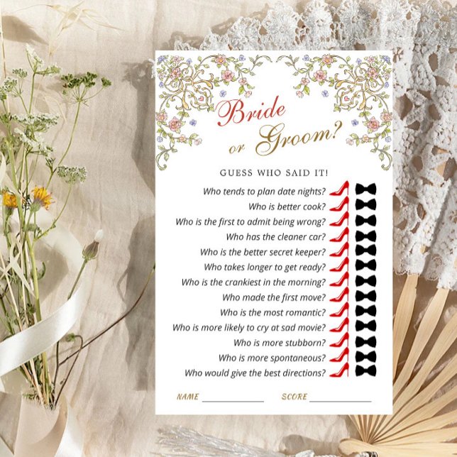 Victorian Ornate Grace Floral Bridal Shower Game (Creator Uploaded)