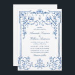 Victorian Ornate Grace Floral Dusty Blue Wedding Invitation<br><div class="desc">For further customisation,  please click the "customise further" link and use our design tool to modify this template. 
If you need help or matching items,  please contact me.</div>