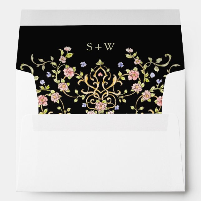 Victorian Ornate Grace Floral Frame Wedding Envelope (Creator Uploaded)