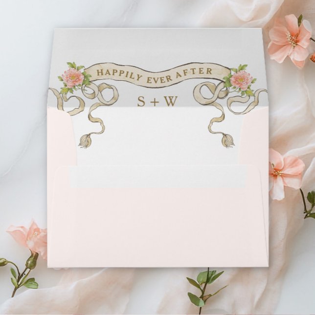 Victorian Ornate Grace Floral Frame Wedding Envelope (Creator Uploaded)