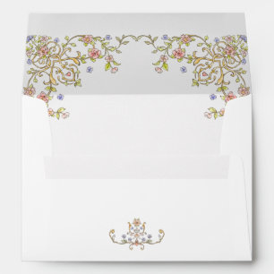 Victorian Ornate Grace Floral Frame Wedding Envelope
