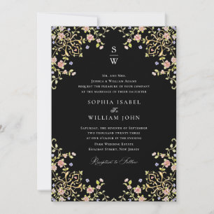 Victorian Ornate Grace Floral Frame Wedding Invitation