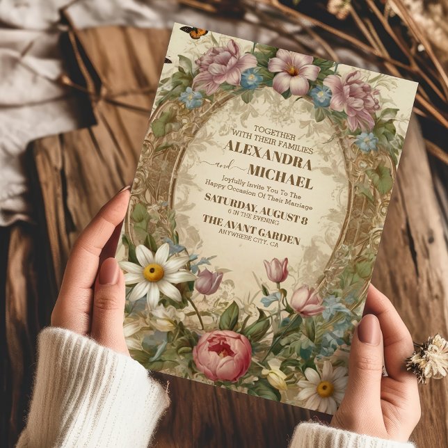 Victorian Ornate Grace Floral Frame Wedding Invitation (Creator Uploaded)