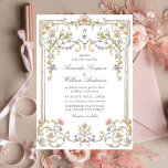 Victorian Ornate Grace Floral Frame Wedding Invitation<br><div class="desc">For further customisation,  please click the "customise further" link and use our design tool to modify this template. 
If you need help or matching items,  please contact me.</div>