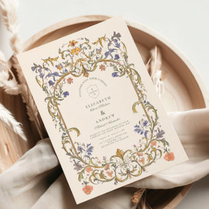 Victorian Ornate Grace Floral Frame Wedding Invitation