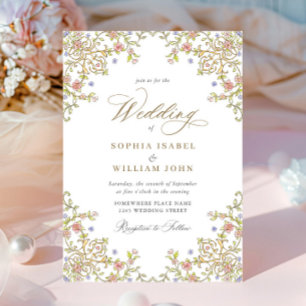 Victorian Ornate Grace Floral Frame Wedding Invitation