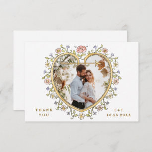 Victorian Ornate Grace Floral Frame Wedding Thank You Card